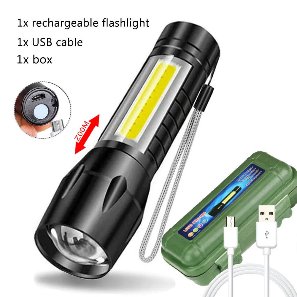Portable Rechargeable Zoom LED Flashlight XP-G Q5 Mini Flash Light Torch Lantern 3 Lighting Modes Camping lamp-WAYBIKER