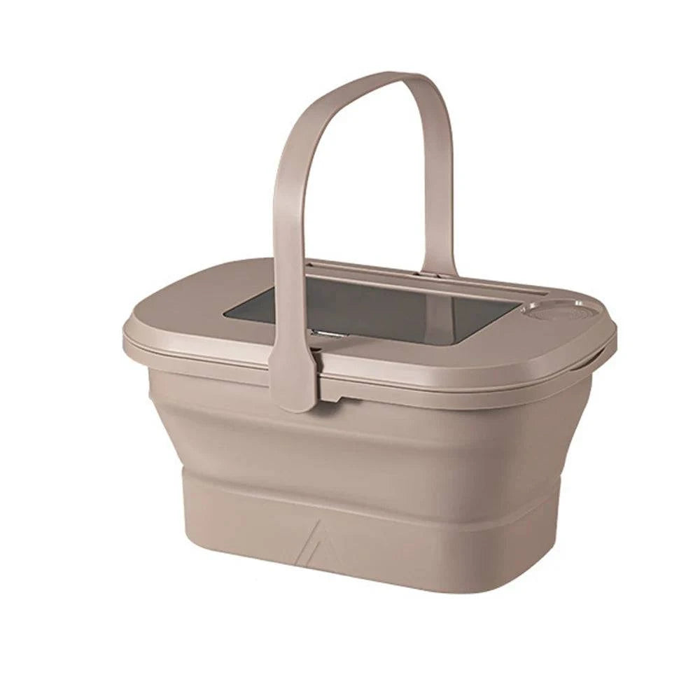Folding Picnic Camping Storage Basket Large Capacity Outdoor Beverages and Fruits Storage Box Portable Spring Outing Hand Bucket-WAYBIKER