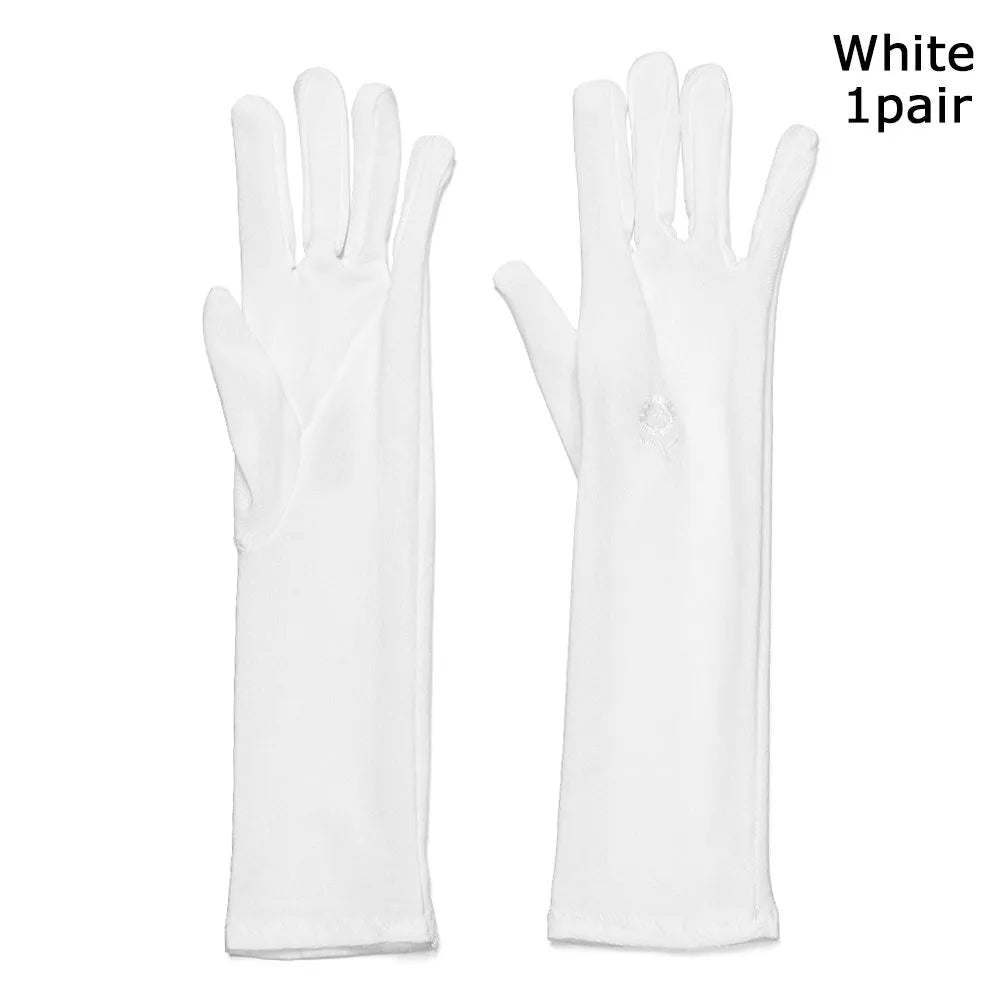 Women Mid-long Sunscreen Gloves Summer Spring Thin Elastic Anti UV Driving Gloves Slip Resistant Etiquette Gloves-WAYBIKER