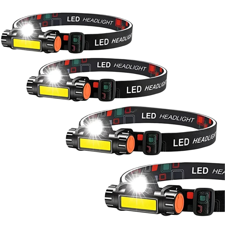 Portable Mini Powerful LED Headlamp XPE+COB USB Rechargeable Hunting Headlight Waterproof Head Torch with Tail Magnetic-WAYBIKER