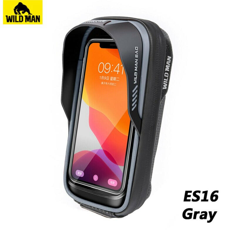 Wild Man Bicycle Stem Bag Touchscreen Folding Bike Front Bag Soft Shell 6.8" Mobile Waterproof Case Phone Bag Acessories-WAYBIKER