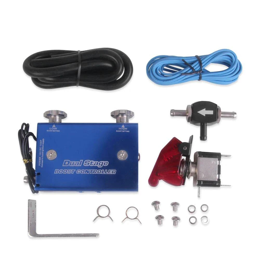 Dual Stage Electronic Turbo Boost Controller Turbocharger PSI Boost Controller Kit With Mounting Hardware And Toggle Switch-WAYBIKER