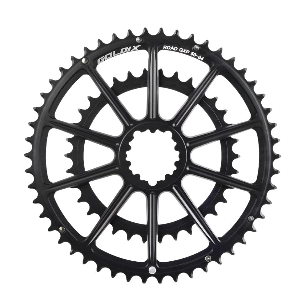 GOLDIX GXP Direct Installation Double Chainring 7075 Al Alloy Material CNC Hollow Cutting for 20/22 Speed Road Bike Crankset-WAYBIKER