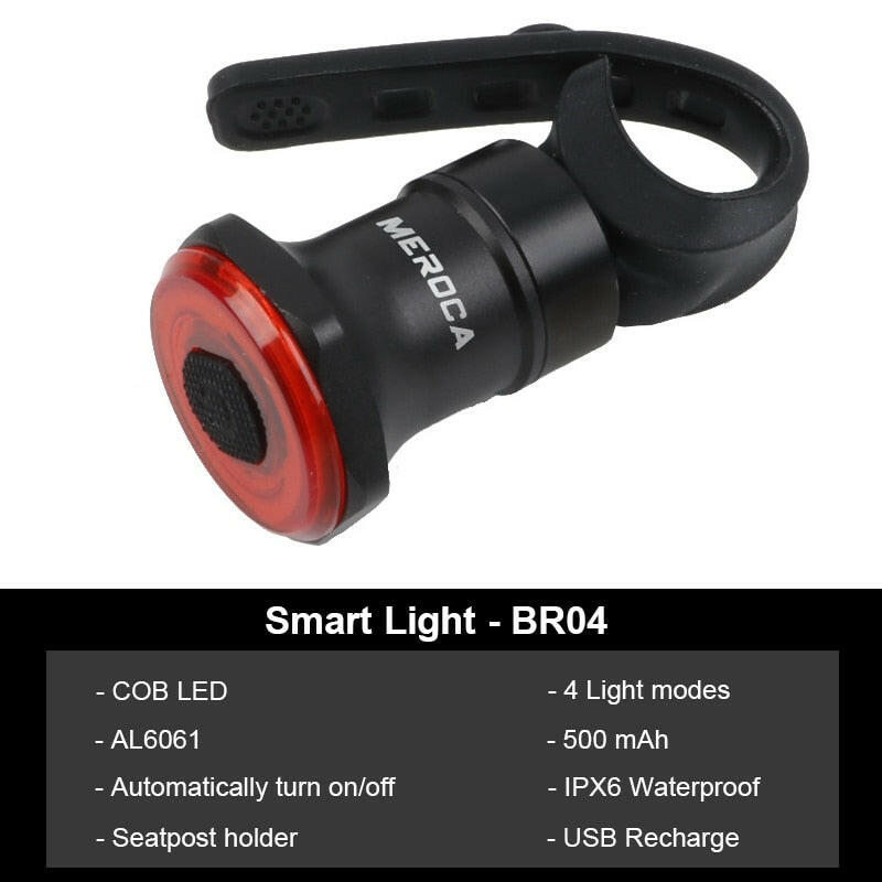 Toptrek Bicycle Smart Auto Brake Sensing Taillight IPx5 Waterproof LED Charging Cycling Tail Light Bike Rear Light Accessories-WAYBIKER
