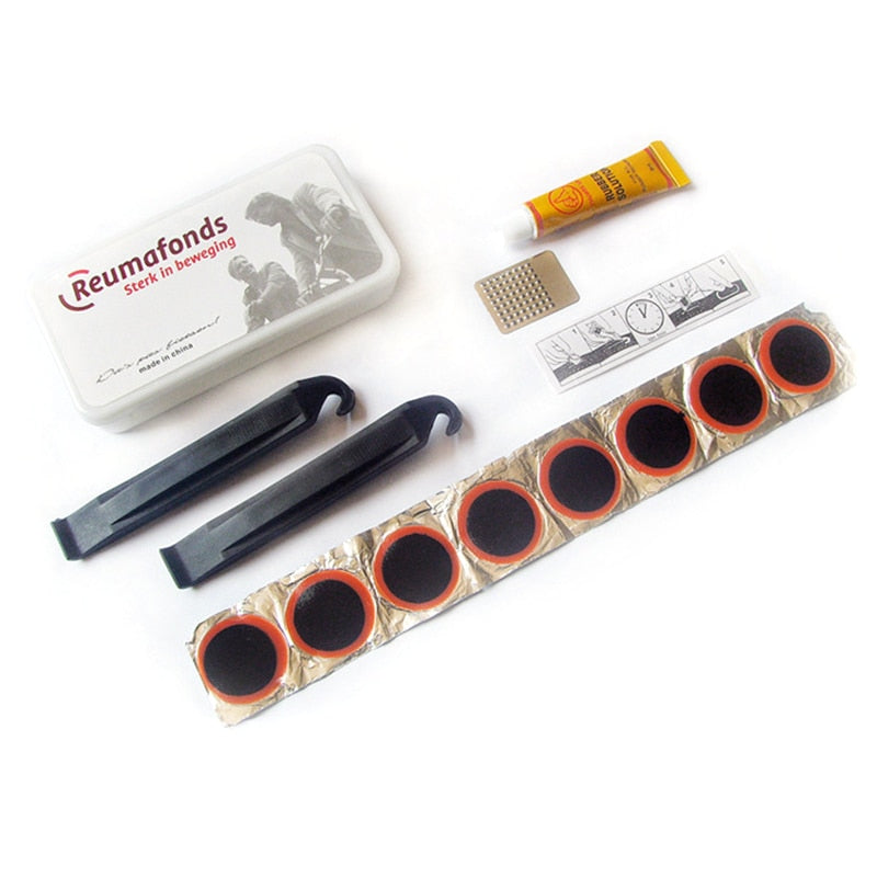 Bicycle Flat Tire Repair Kit Tool Set 48pcs Portable Rubber Fetal Repair Tools bike Inner Tube Puncture Patch Repair Tools-WAYBIKER