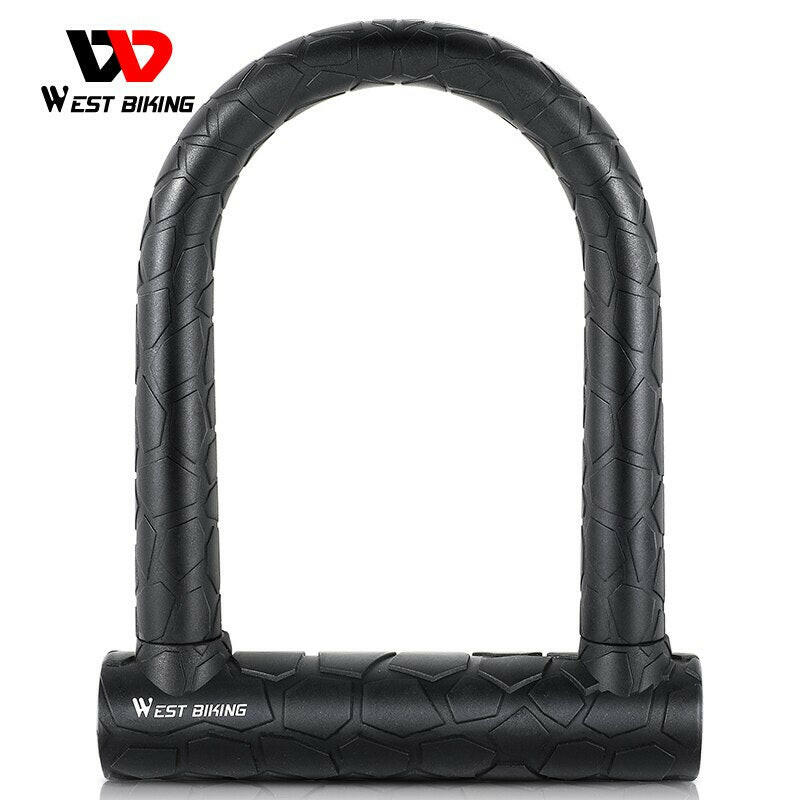 WEST BIKING Bicycle U Lock 2 Keys Anti-theft Safety MTB Road Bike Padlock Motorcycle Scooter Bicycle Lock Cycling Accessories-WAYBIKER