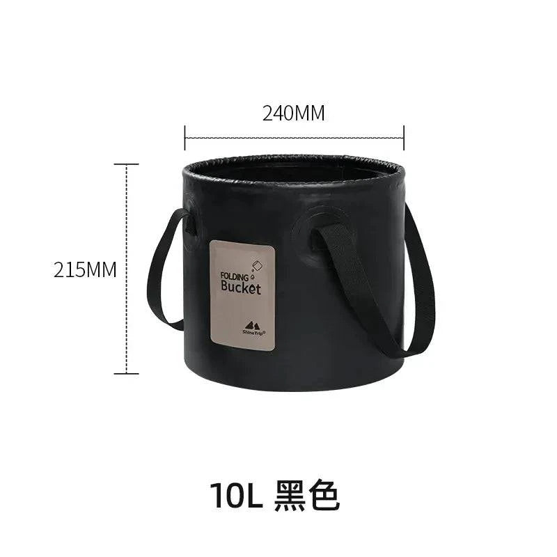 ShineTrip Outdoor Thickened Portable Camping Bucket High-temperature Resistant Large Capacity Folding Water Bucket ﻿-WAYBIKER