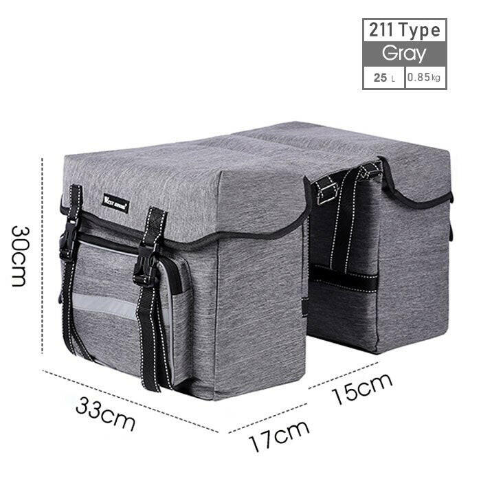 WEST BIKING Bicycle Rear Seat Bag 25L Large Capacity Outdoor Luggage Carrier Bags Cycling MTB Road Bike Trunk Double Pannier Bag-WAYBIKER