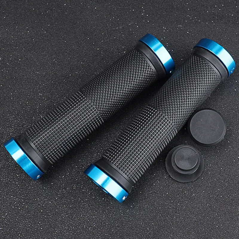 Lebycle 1 Pair Handlebar Grip Bicycle Grip Bicycle Rubber Grip Aluminum MTB Electric Bicycle Bilateral Locking Handle 128mmx33mm-WAYBIKER
