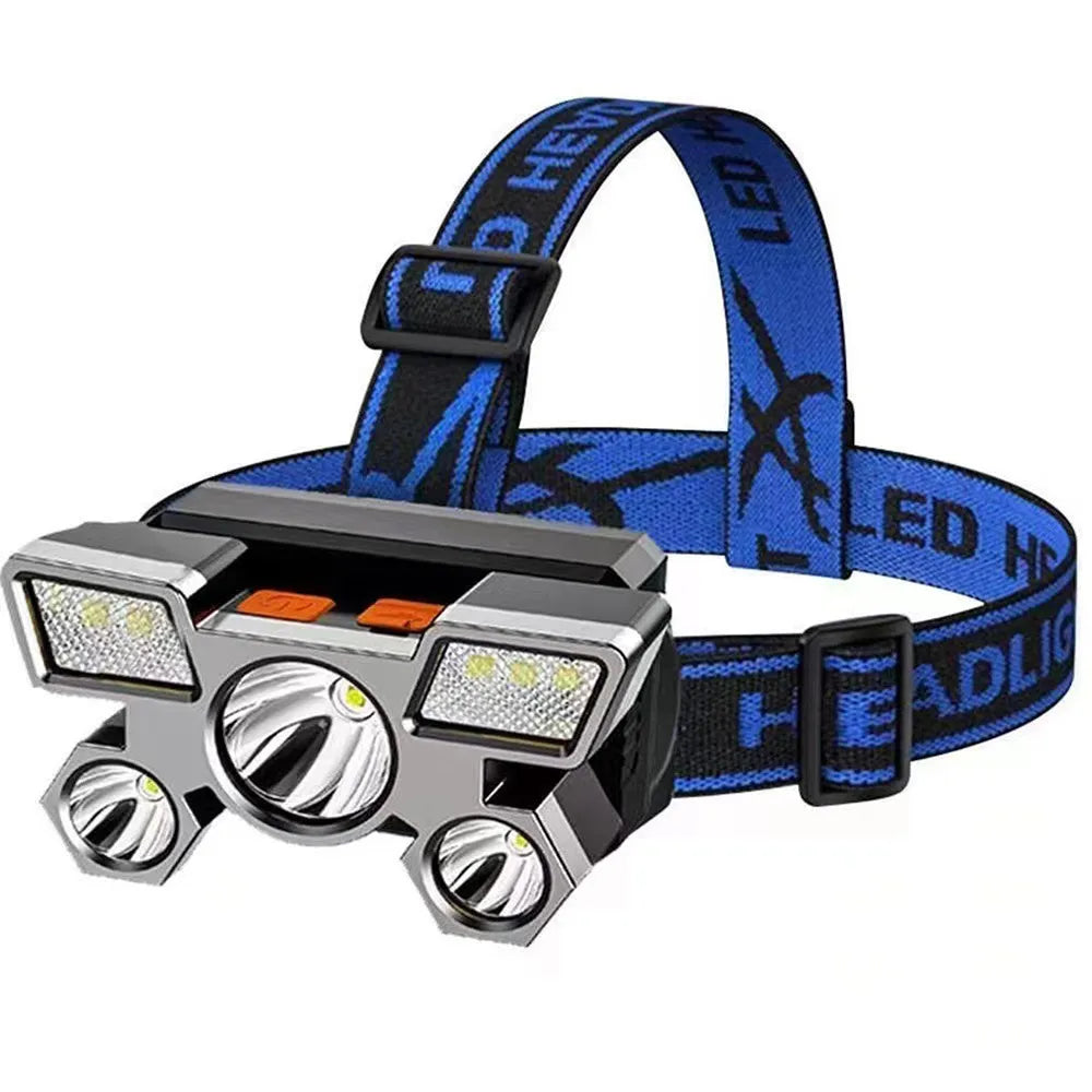 High Power Led Headlamp Rechargeable Head Lamp Headlight 18650 Head Flashlight Powerful Headlamp Camping Lantern Climbing Lanter-WAYBIKER