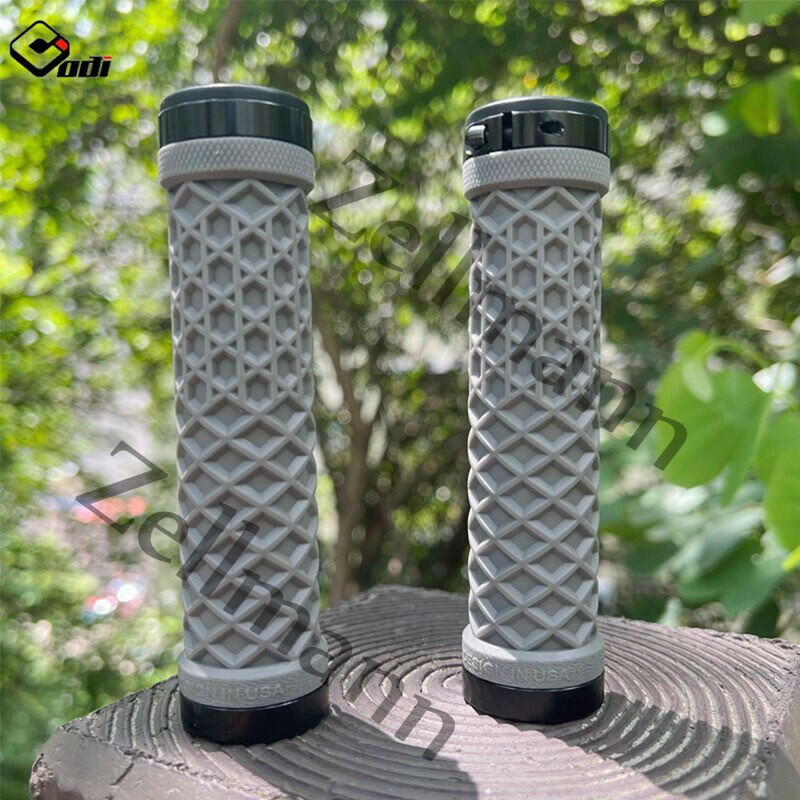 ODI Mtb Grips Silicone Bicycle Handlebar Grips Lock Ring Mountain Bike Grip Anti-vibration Anti-skid Bike Handle Bicycle Part-WAYBIKER