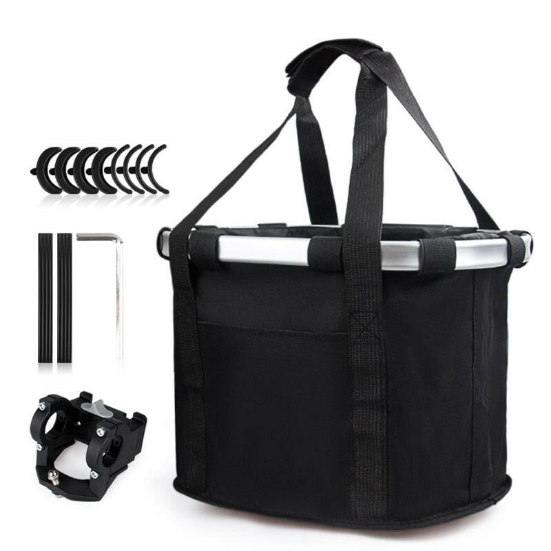 Front Bike Basket For Small Dogs 2 In 1 Removable Carrying Pouch Hanging Handlebar Tube Foldable Luggage Waterproof Bag 5KG Load-WAYBIKER