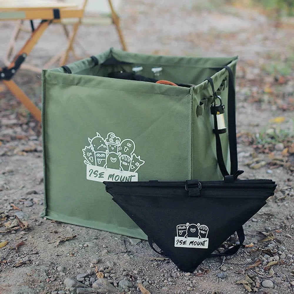 Outdoor Multifunctional Storage Bag Folding Canvas Handbag Camping Hiking Garbage Bin Large Capacity Picnic Storage Bag-WAYBIKER