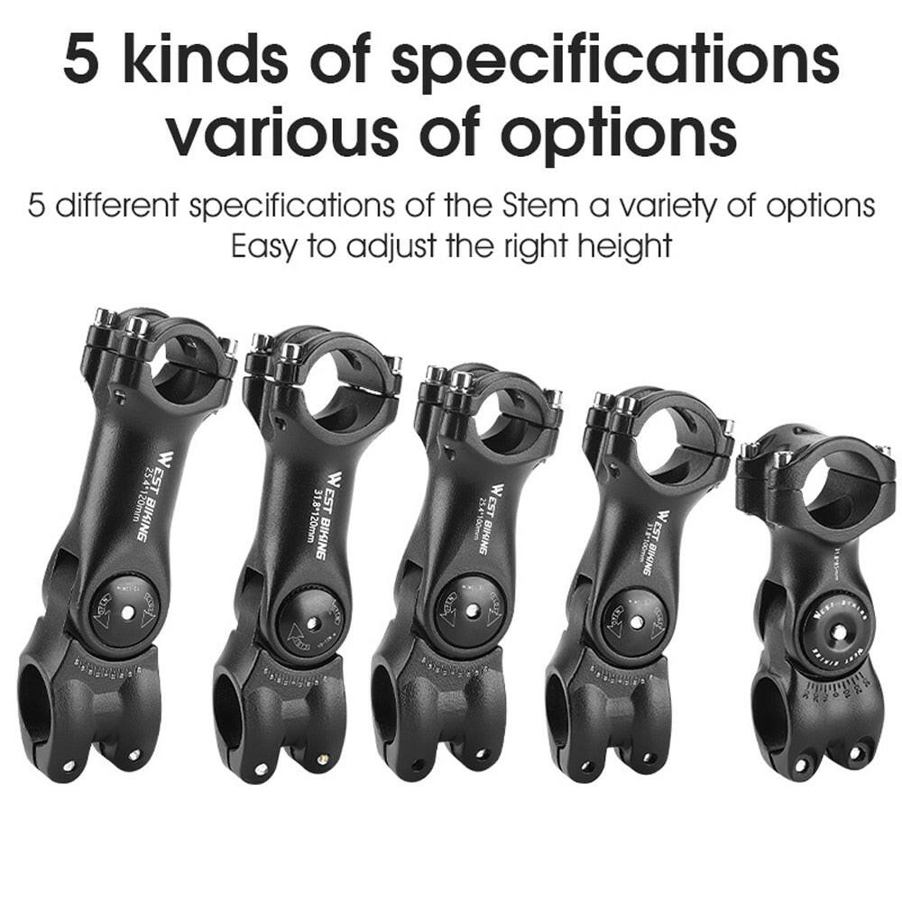 WEST BIKING Adjustable Bicycle Handlebar Stem 60 Degree Aluminum Alloy Bike Handlebar Riser Road Bike Front Fork Stem Adapter-WAYBIKER