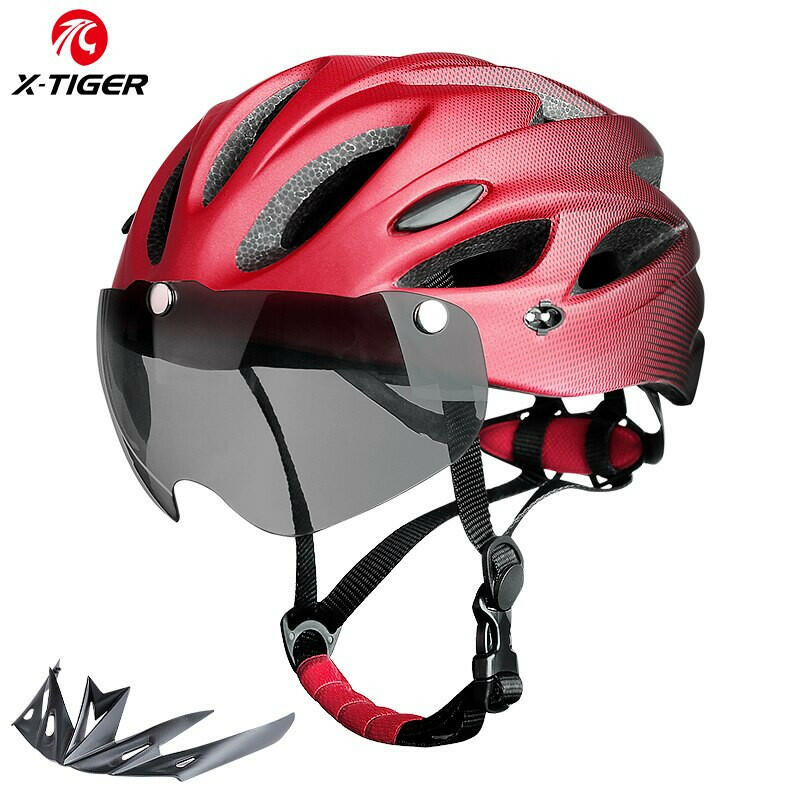 Bike Helmet with LED Tail Light Adult Cycling Helmet Fit 58-62cm Lightweight Breathable Colorful Bicycle Helmets Accessories-WAYBIKER