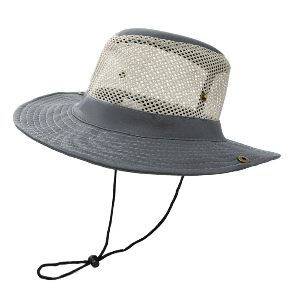 Outdoor Breathable Mesh Camouflage Bucket Hat Sun Protection Hunting Fishing Hiking Cap-WAYBIKER