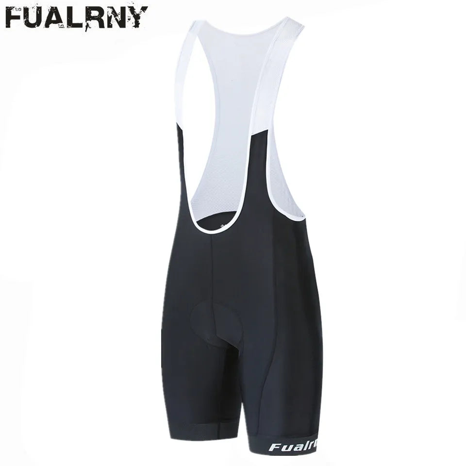 FUALRNY Team Men Cycling Bib Shorts Black Pad Mountain Bike Shorts High End Outdoor Breathable Bike Cycling Shorts Bicycle wear-WAYBIKER