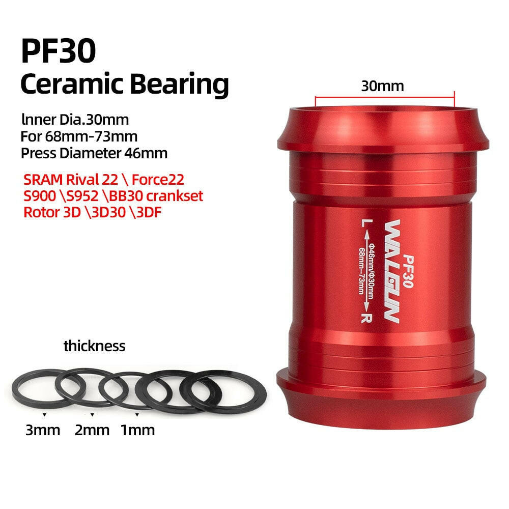 PF30 Bike Bottom Bracket Ceramic BB for MTB Road PF4630 24mm 30mm DUB 29mm GXP Movimento Central Ultegra XT GXP Bicycle Crank-WAYBIKER
