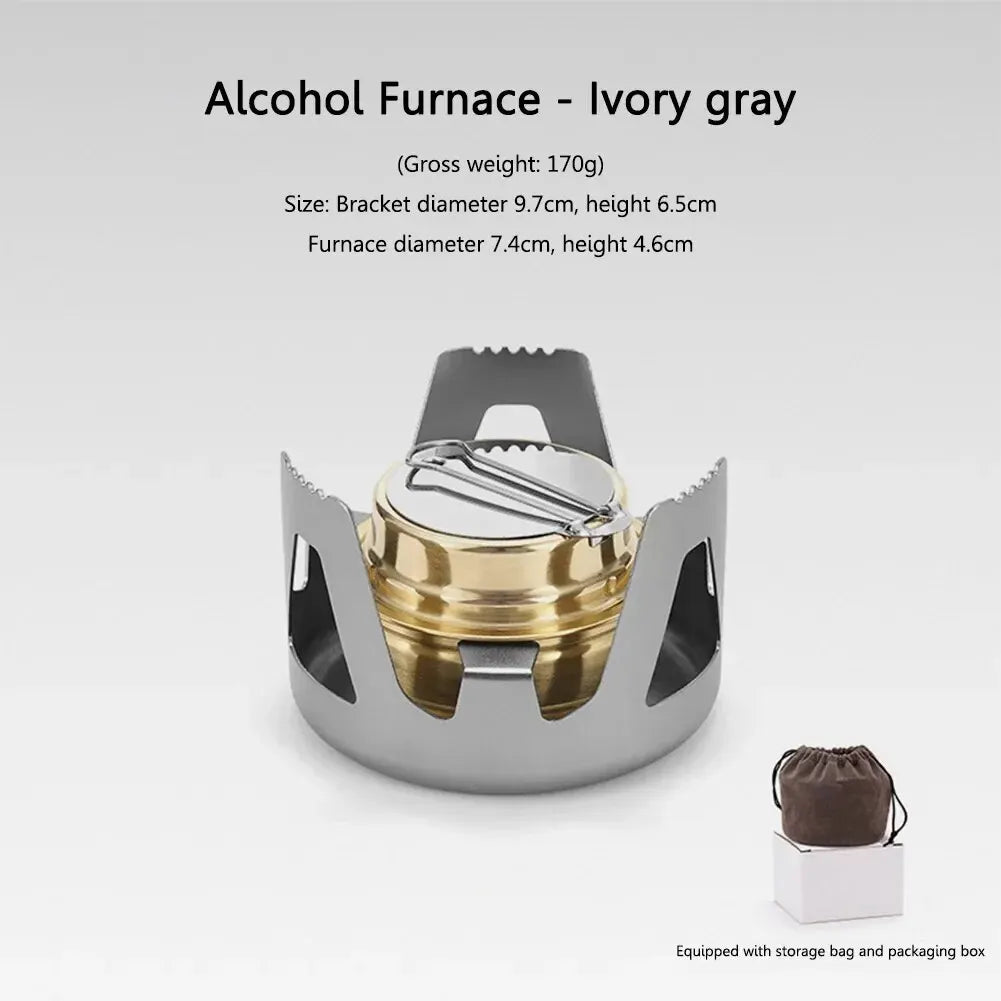 Portable Mini Alcohol Stove Burner Adjustable Firepower Gasoline Stove Aluminum Alloy Bracket Ultralight Brass Camping Stoves-WAYBIKER