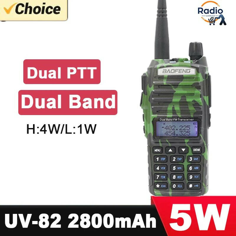 Baofeng Walkie Talkie 2 Way Ham radio comunicador UV 82 Dual PTT 8W 5W 10KM Dual Band UV-82 UHF VHF UV82 UV 5R 9R 13 UV16 Radios-WAYBIKER