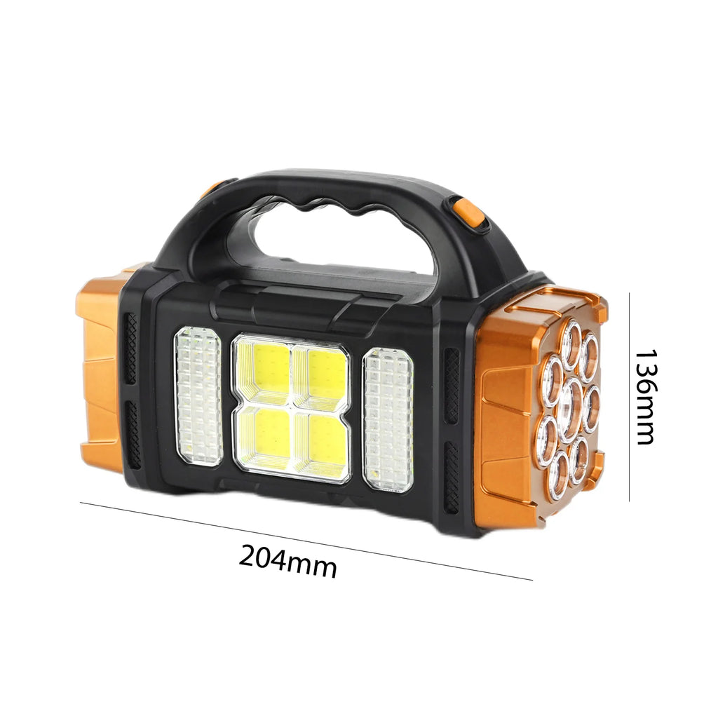 LED Floodlight Super Bright Solar LED COB Work Lights Flashlight USB Rechargeable Emergency Spotlight Outdoor Solar Torch Light-WAYBIKER