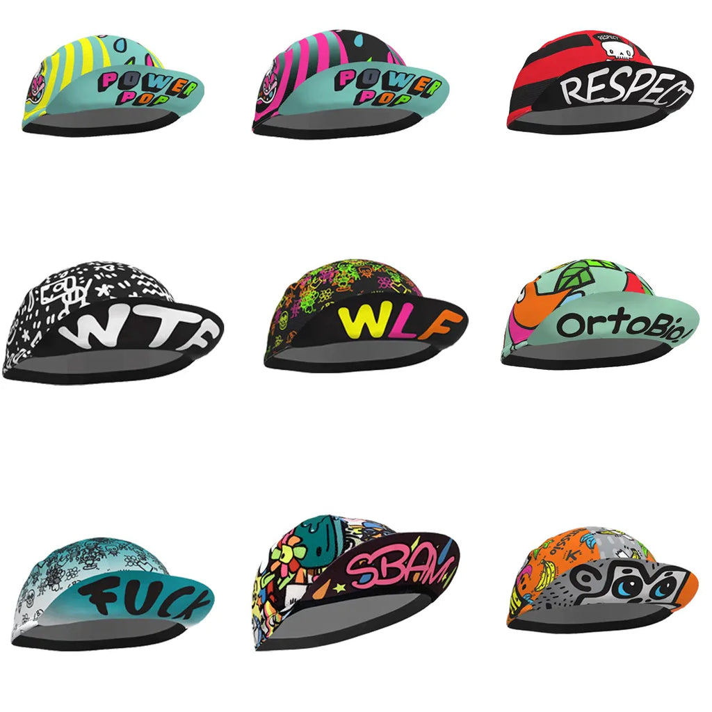 Classical Summer Breathable Cycling Caps Men And Women Funny Multi Styles Quick Dry Sports Hats Red Blue Black White-WAYBIKER