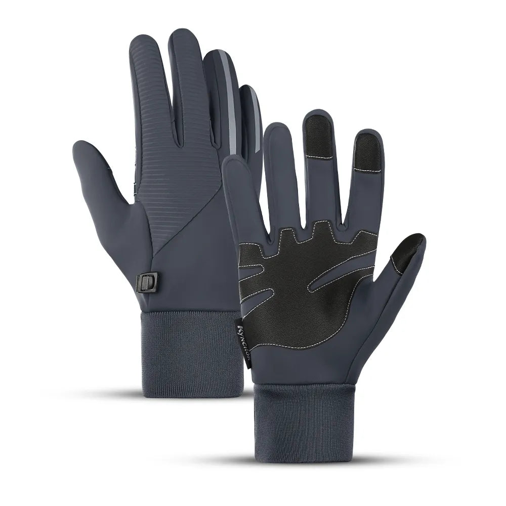 Kyncilor Winter Cycling Gloves Waterproof Leather Bike Gloves for Men Women Windstop Touch screen Bicycle Gloves-WAYBIKER