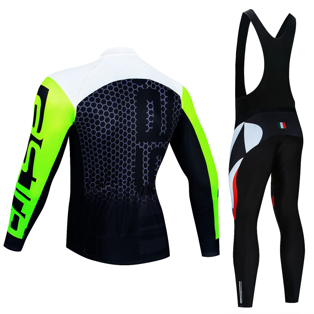 2024 Long Sleeve Cycling Jersey Set New Quick Step Mtb Bicycle Clothing Bicycle Maillot Ropa Ciclismo Mans Bike Clothes Cycling-WAYBIKER