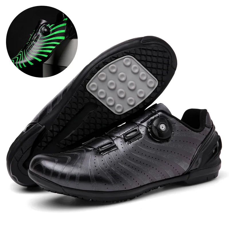 Men Women Cycling Sneakers Luminous MTB Shoes Mountain SPD Bike Sneakers City Road Racing Shoes Flat Non-Locking Bicycle Shoes-WAYBIKER