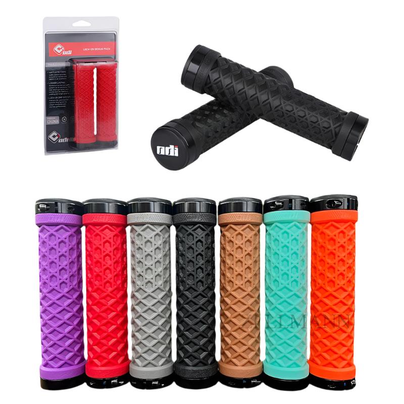 ODI Mtb Grips Silicone Bicycle Handlebar Grips Lock Ring Mountain Bike Grip Anti-vibration Anti-skid Bike Handle Bicycle Part-WAYBIKER