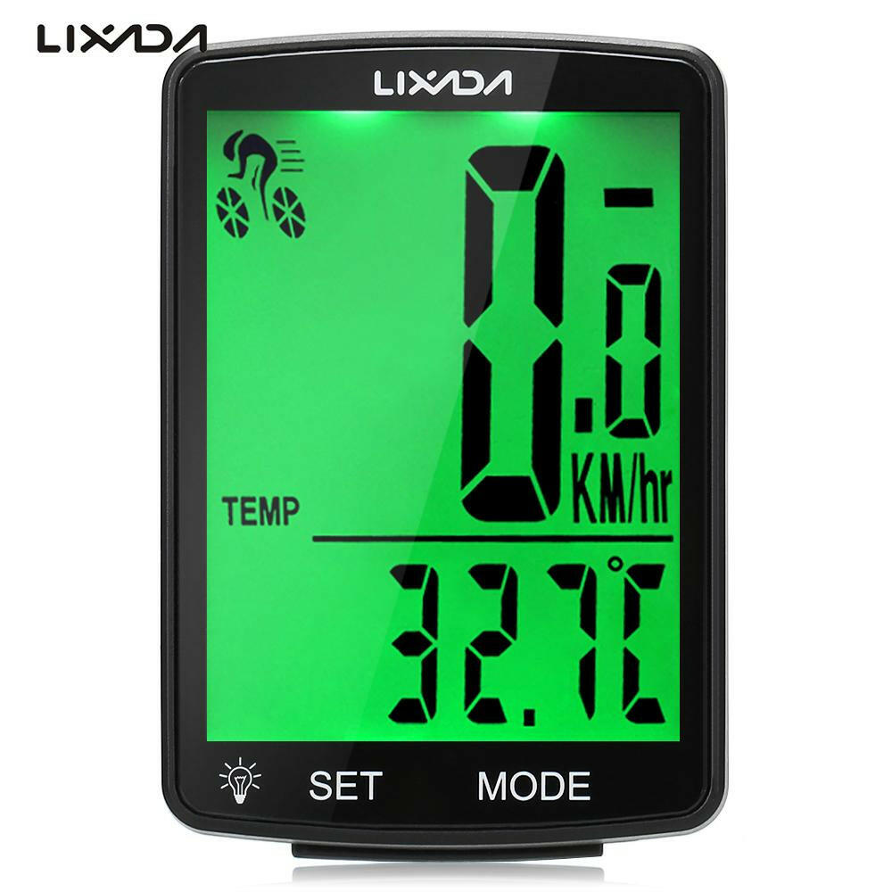 LIXADA Wireless Bike Computer LCD Screen Bicycle Computer Mountain Bike Speedometer Odometer IPX6 Waterproof Cycling Stopwatch-WAYBIKER