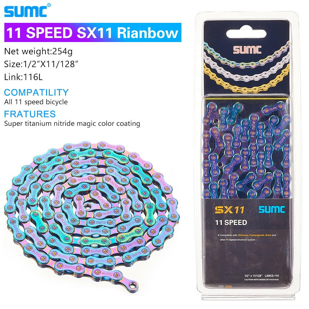 SUMC Bicycle Chain SX11SL 11Speed 116L With MissingLink 11V Mountainbike/Road Bike Diamond Chain Bicycle Part With Original box-WAYBIKER
