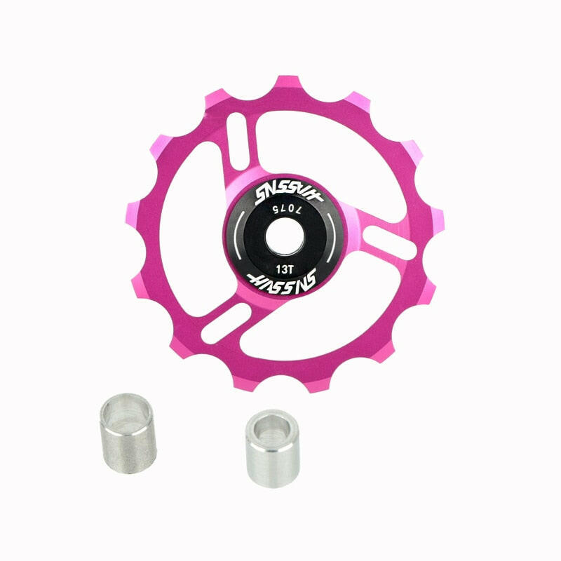 HASSNS Mtb Pulleys Bicycle Derailleur Metal Ceramics Bearing Road Mountain Bike Rear Derailleur Pulley Wheel 11T 13T Cycling-WAYBIKER