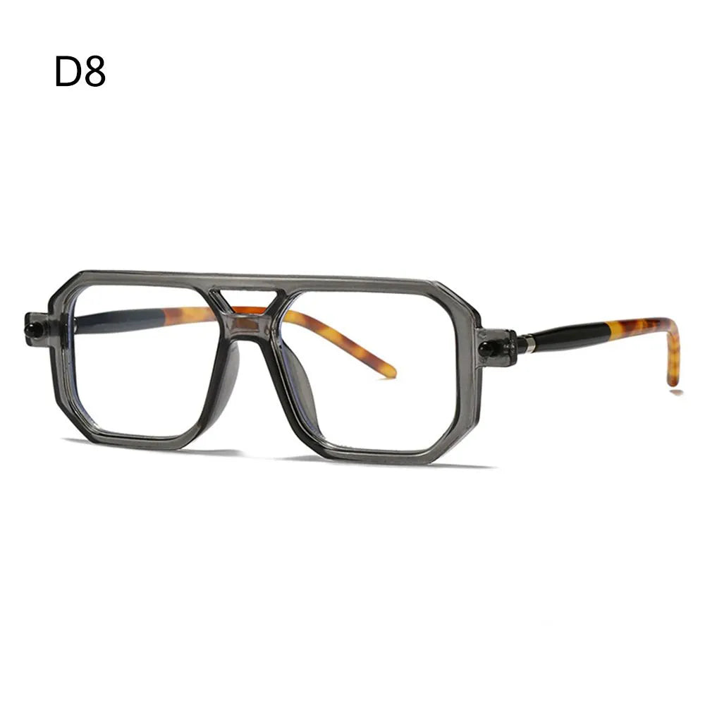 Fashion Leopard Sun Glasses UV400 Eyewear Sunglasses Double Bridge Women's Sunglasses Street Wear Shades Men's Shades-WAYBIKER