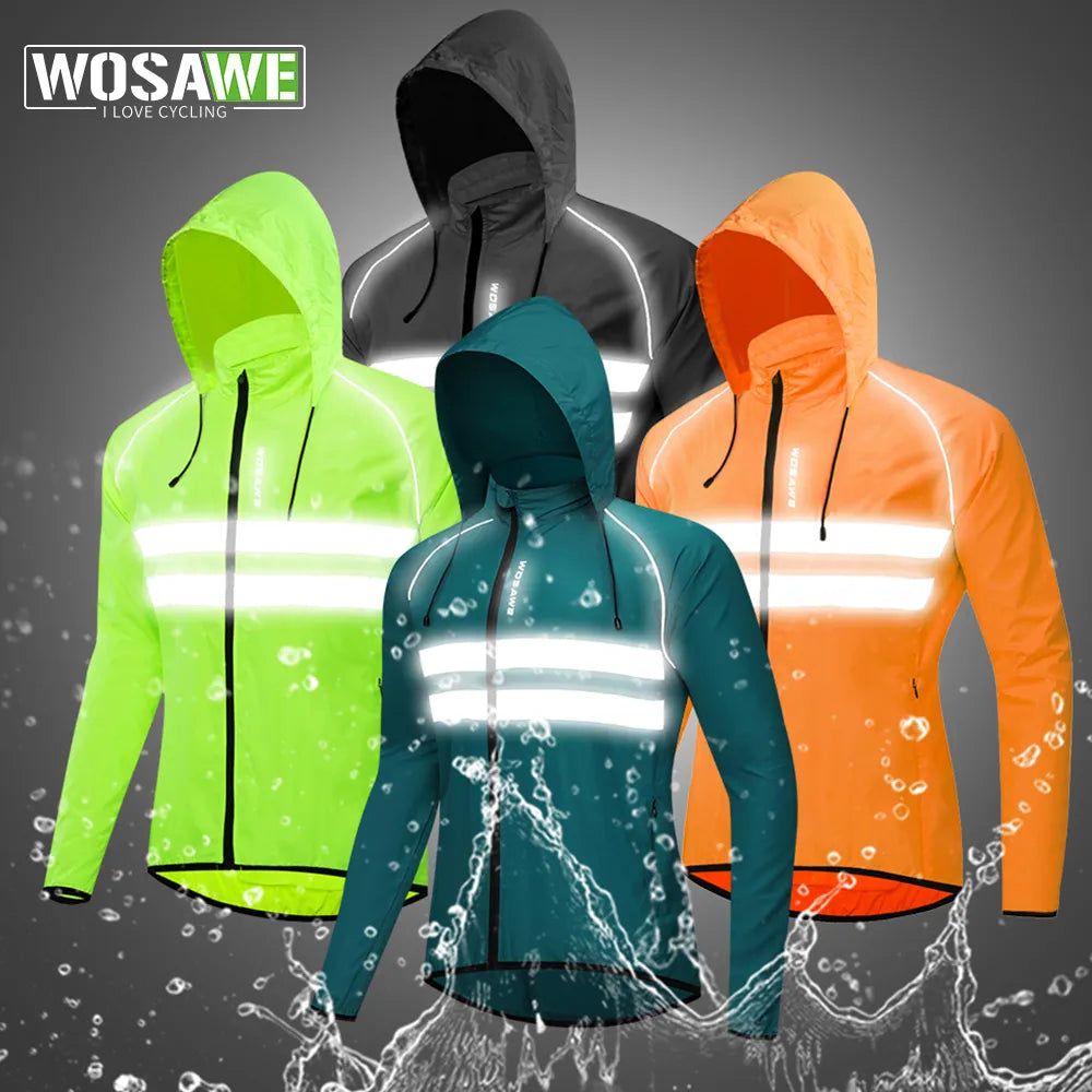 WOSAWE Ultralight Men's Cycling Windbreaker Reflective Jacket Windproof Water Resistant MTB Road Bicycle Long Jersey Wind Coat-WAYBIKER