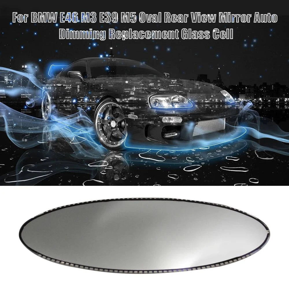 Oval Rear View Glare Mirror Auto Dimming Replacement Glass Cell  For BMW E46 M3 E39 M5 High-quality Car Accessories-WAYBIKER