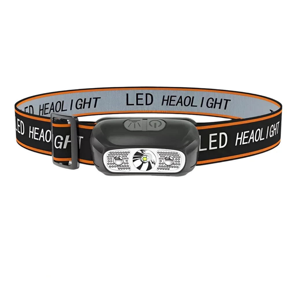 Rechargeable Fishing LED Headlamp Camping Headlight With Induction Sensor Waterproof Flashlight Ultra Light Lamp Body-WAYBIKER