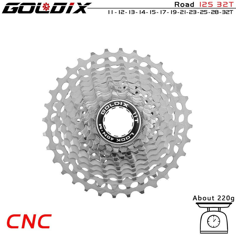 GOLDIX Ultralight Bicycle Cassette Road Bike Freewheel 7075 Aluminum Alloy CNC Cutting 11/12Speed 28/32/34/36T HG Structure-WAYBIKER