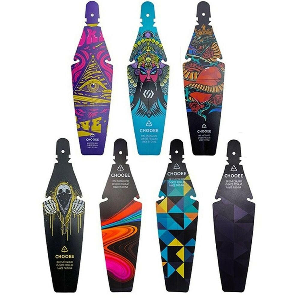 Bike Saddle Fender Fixed Gear Bicycle Part Rear Mudguard Printed Pattern Mud Guard Wings Cycling Accessories Plastic Ass Savers-WAYBIKER