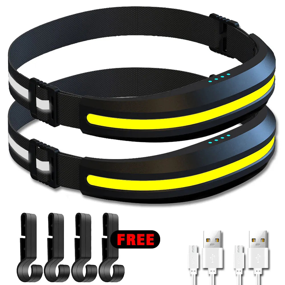 LX300 COB Running Headlamp Red White Light Source LED Headlight USB C Rechargeable Flashlight Work Light Hiking Fishing Lanterna-WAYBIKER