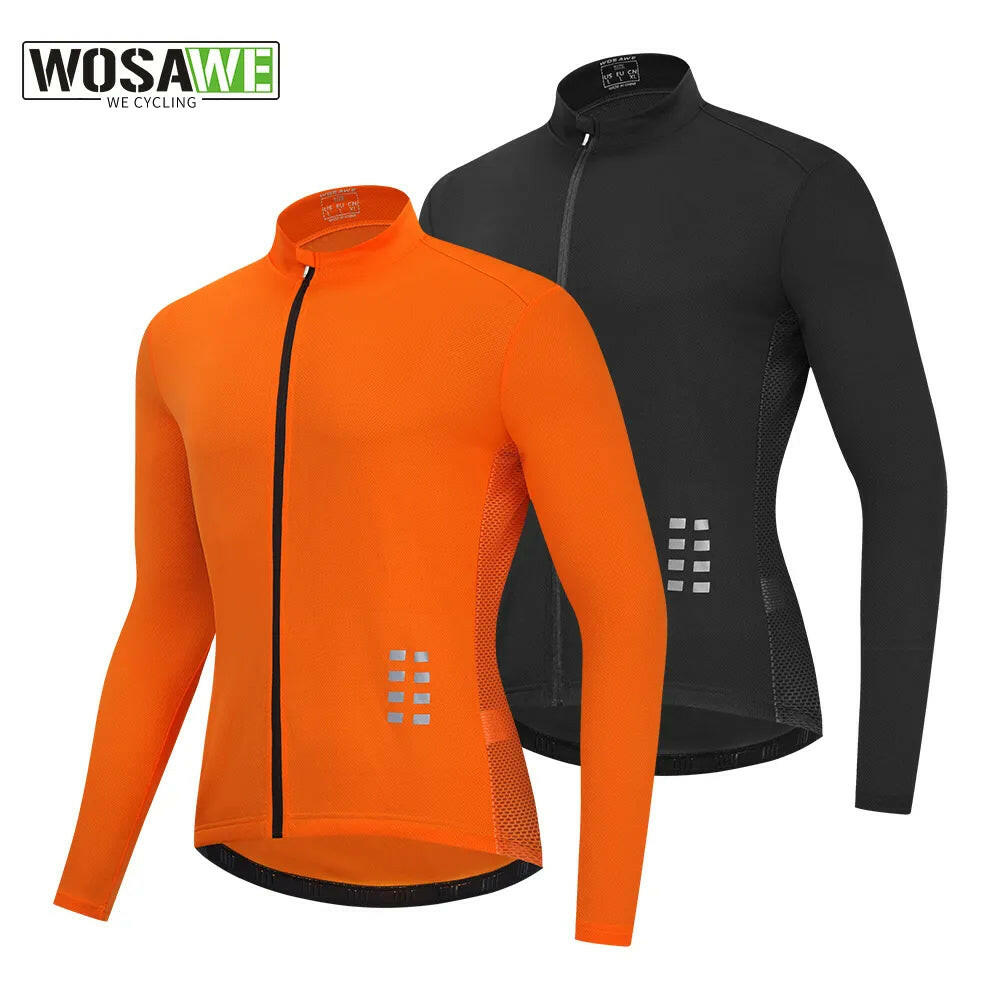 WOSAWE Autumn Cycling Jersey Reflective Windproof Bike Long Sleeve Jersey Road Bike MTB Vest WindCoat Windbreaker Riding Clothes-WAYBIKER