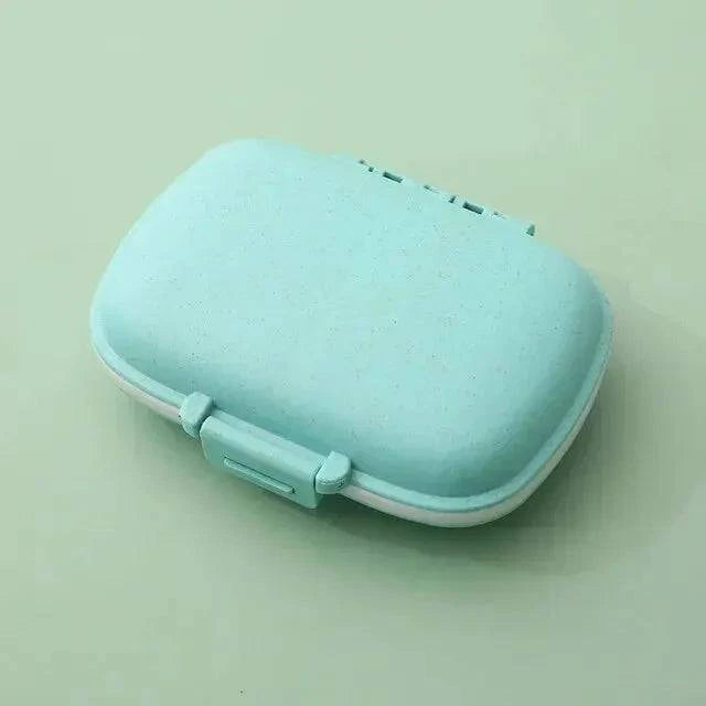 8 Grids Organizer Container For Tablets Travel Pill Box With Seal Ring Small Box For Tablets Wheat Straw Container For Medicines-WAYBIKER