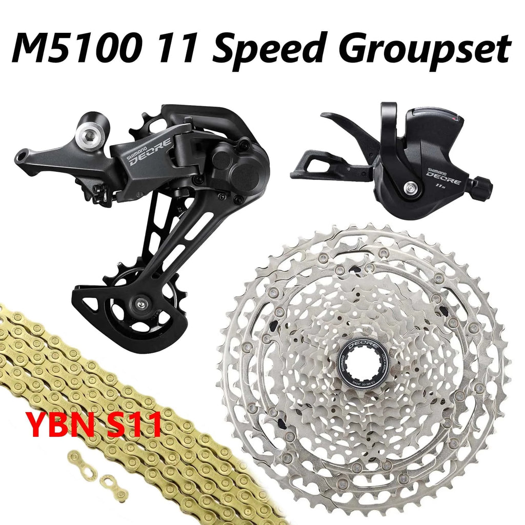 SHIMANO Original DEORE M5100 11 Speed groupset 11-51t 4 kit SL/RD/CS-M5100 HG601 Chain MTB 11S GROUPSET-WAYBIKER