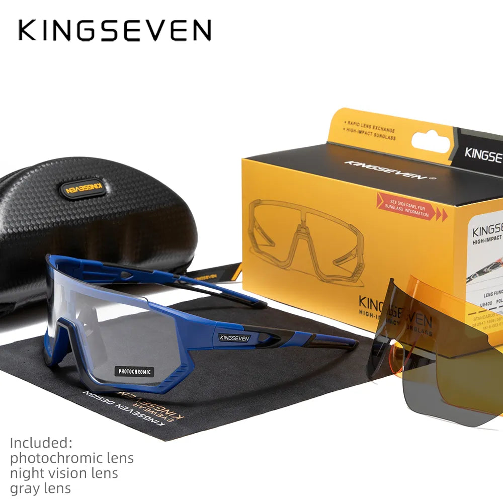 KINGSEVEN 2023 Photochromic Fishing Cycling Glasses Man Mountain Bike Bicycle Sport Sunglasses MTB Cycling Eyewear Woman-WAYBIKER