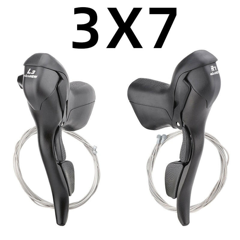 MicroNEW Road Bike Shifter 3x7 3x8 3x9 3x10 Speed Brake Levers Bicycle 2x7 2x8 2x9 2x10 Speed Front Derailleur For Shimano-WAYBIKER