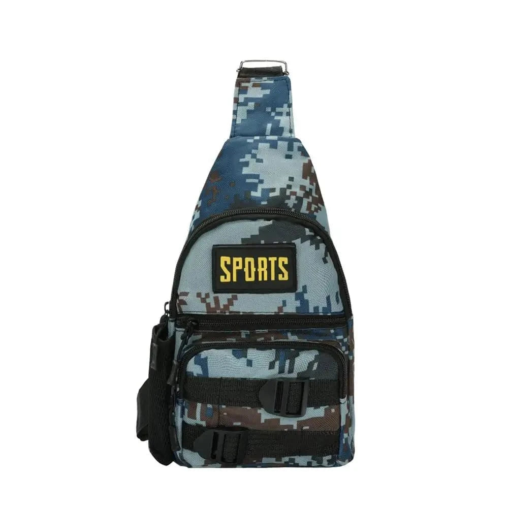 Camouflage Large-capacity Chest Bag Outdoor Multi-pocket Crossbody Bag for Outdoor Camping Hiking-WAYBIKER