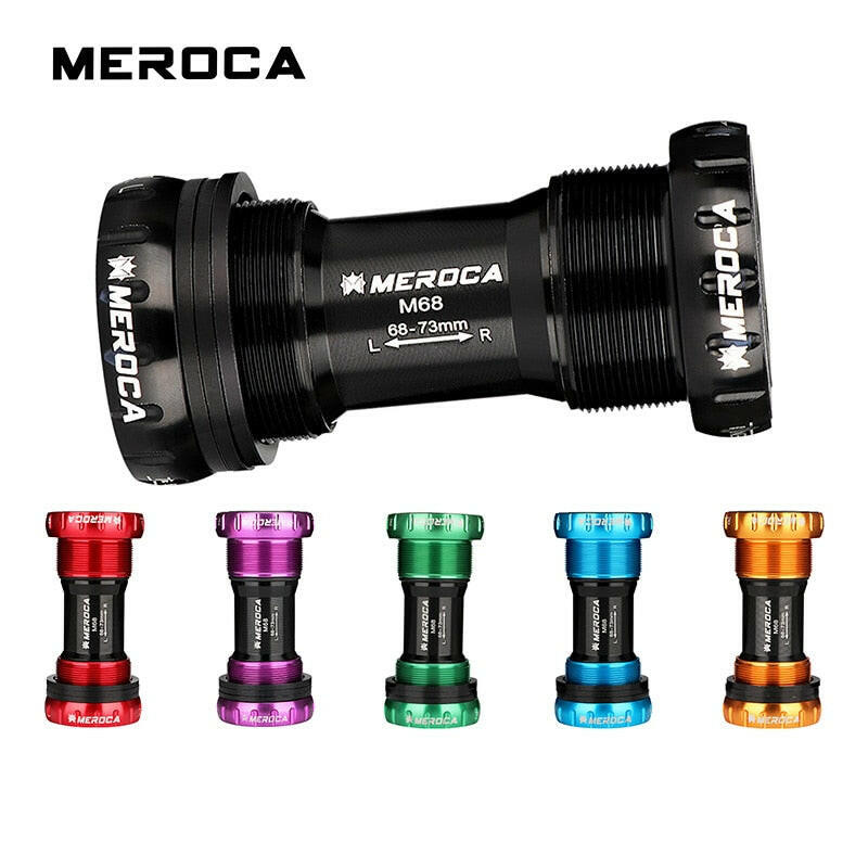 MEROCA BSA Bearing Bottom Bracket Screw Type 68/73mm Bicycle Axis MTB Road Bike Aluminum Alloy Waterproof Crank Set Axis Parts