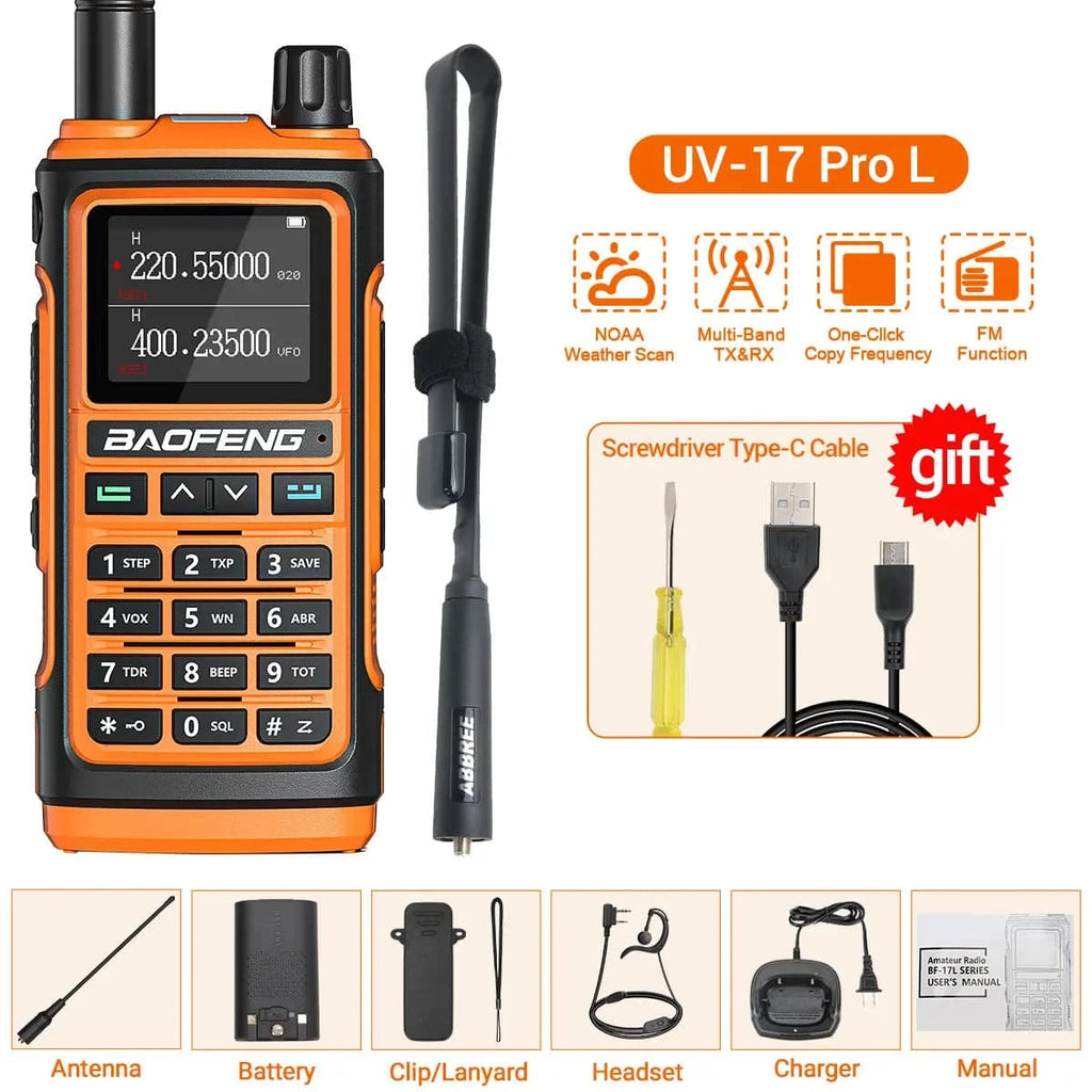 Baofeng UV-17 Pro V2 Walkie Talkie Wireless Copy Frequency 999CH Long Range Upgrade UV-5R K5 21 Pro Protable Two Way Ham Radio-WAYBIKER