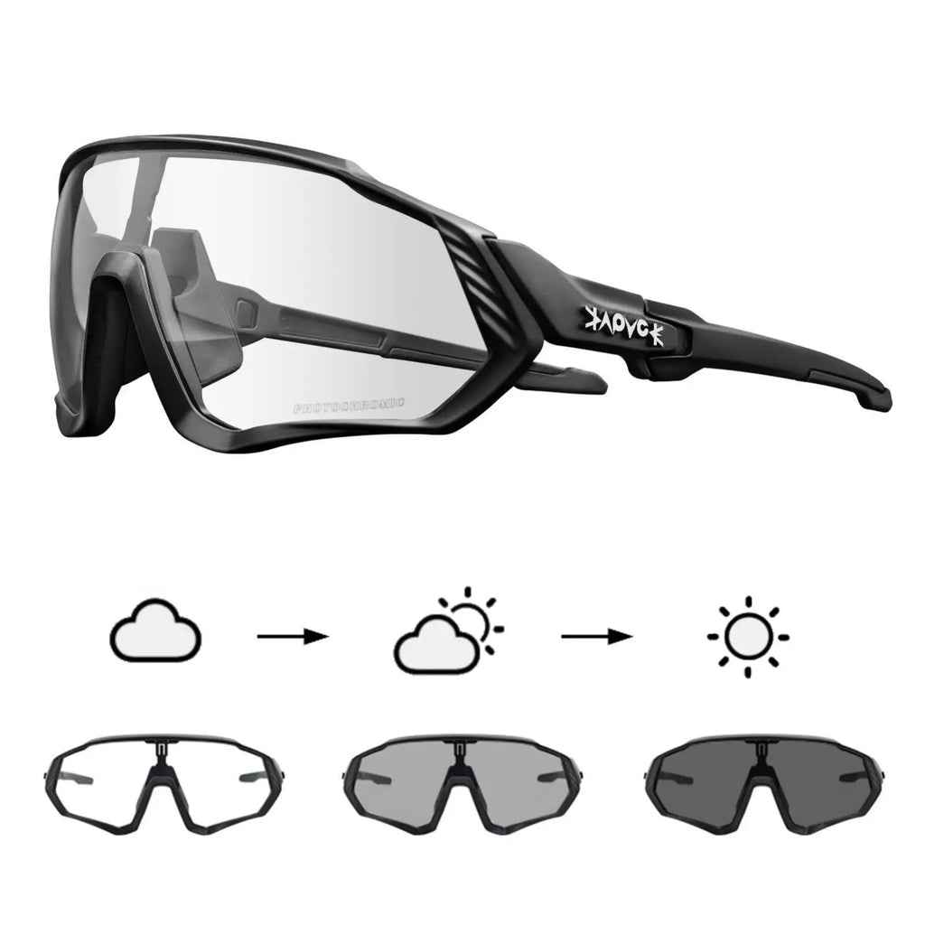 Kapvoe Photochromic Cycling Sunglasses Men Women Sport Road Mtb Mountain Bike Bicycle Glasses Cycling Glasses Eyewear Goggle-WAYBIKER
