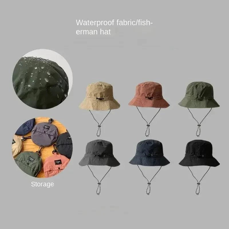 Waterproof Fisherman Hat Women Summer Sun Anti-UV Protection Camping Hiking Mountaineering Caps Men's Panama Bucket Outdoor Hat-WAYBIKER